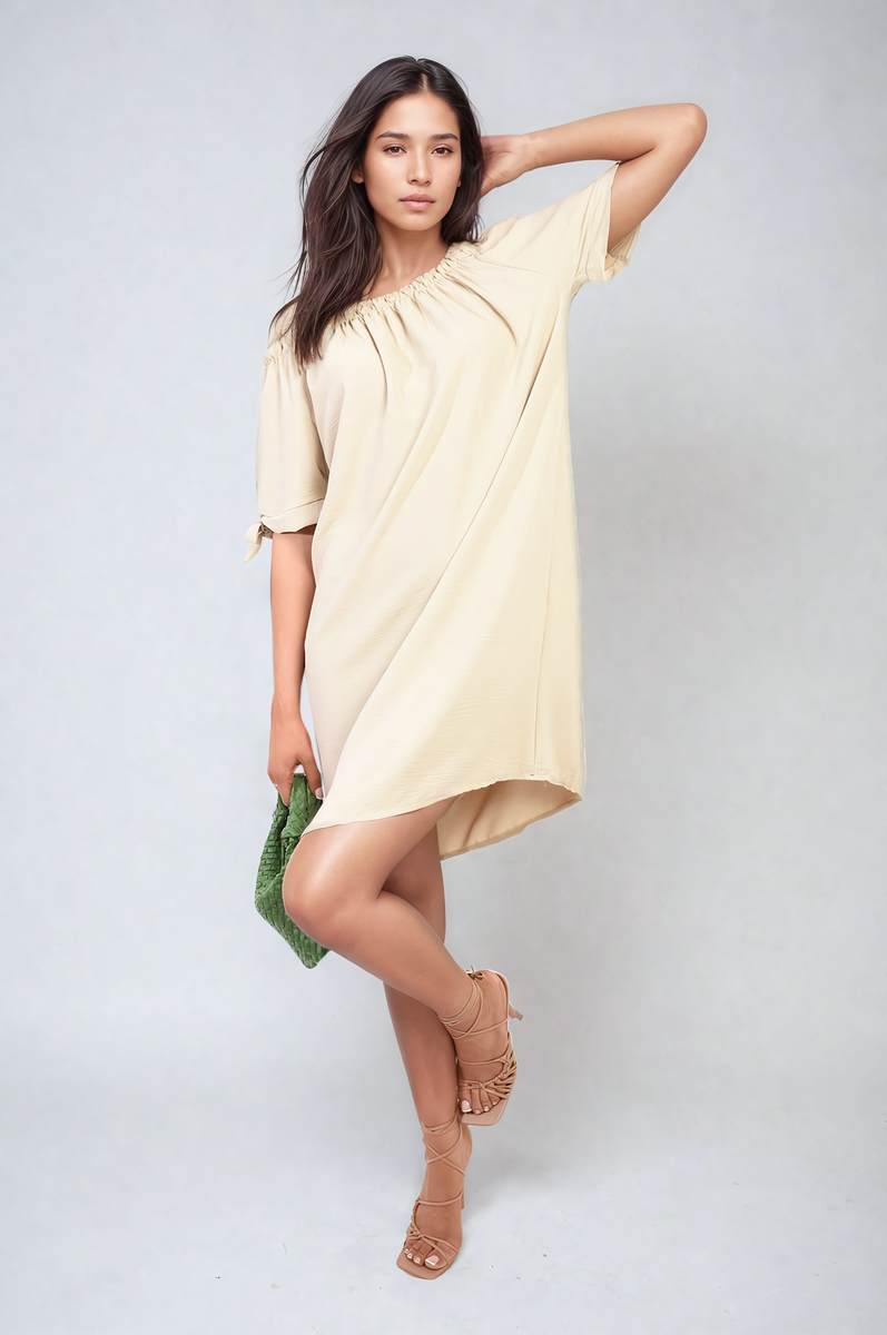 Knot Cuff Off Shoulder Mini Dress - She Wears Glory Beverly Hills