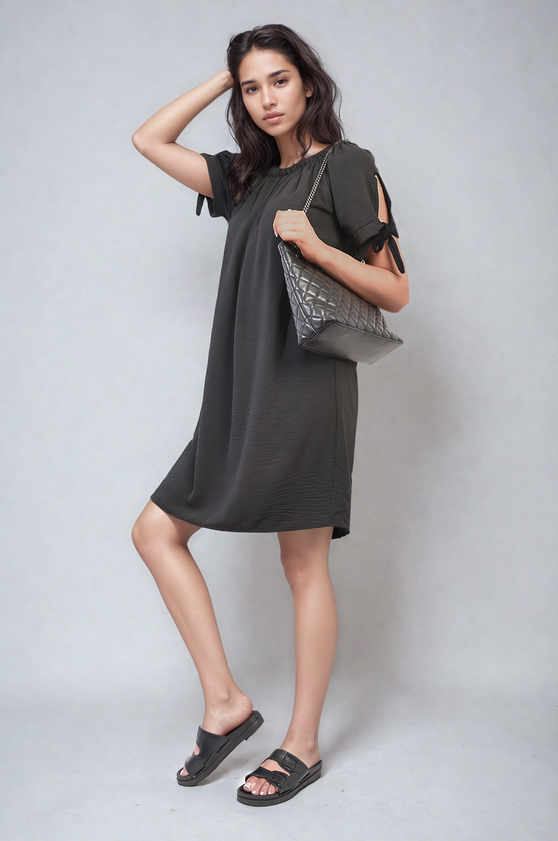 Knot Cuff Off Shoulder Mini Dress - She Wears Glory Beverly Hills