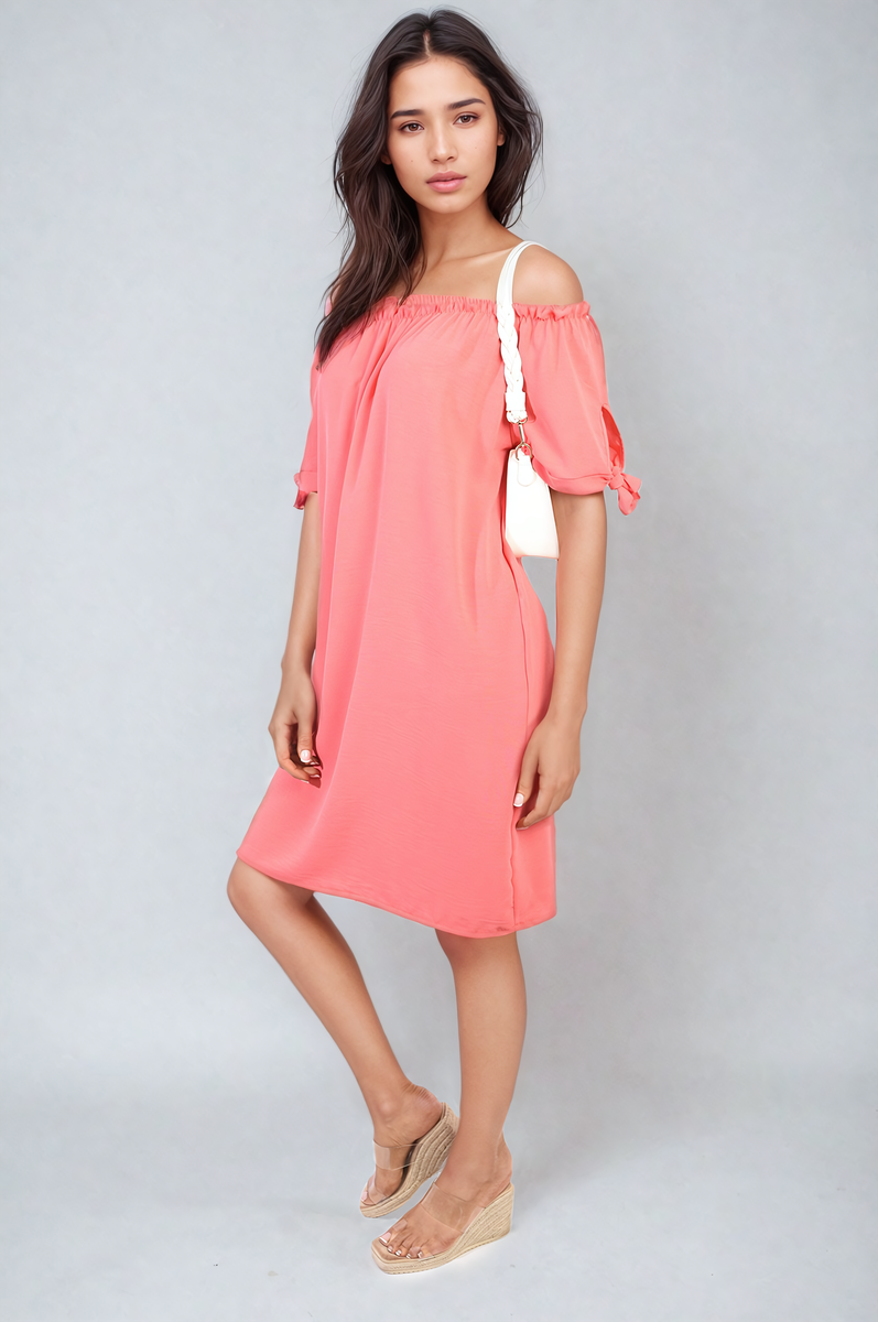 Knot Cuff Off Shoulder Mini Dress - She Wears Glory Beverly Hills
