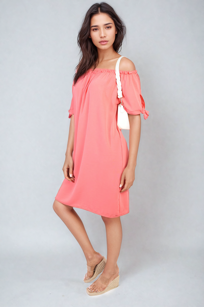 Knot Cuff Off Shoulder Mini Dress - She Wears Glory Beverly Hills