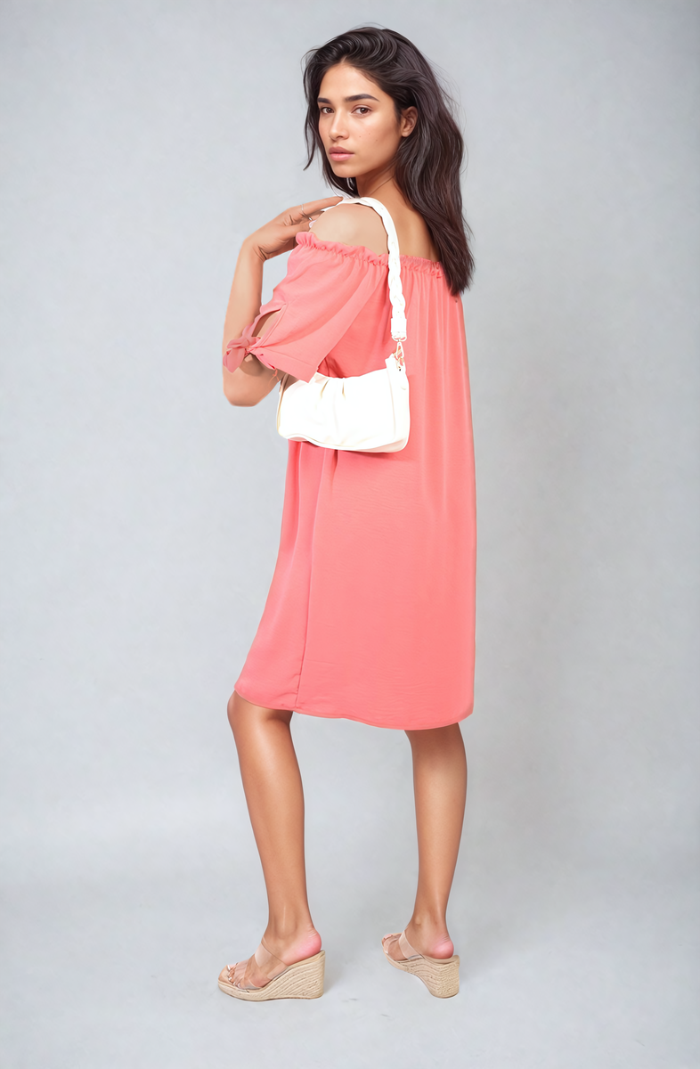 Knot Cuff Off Shoulder Mini Dress - She Wears Glory Beverly Hills