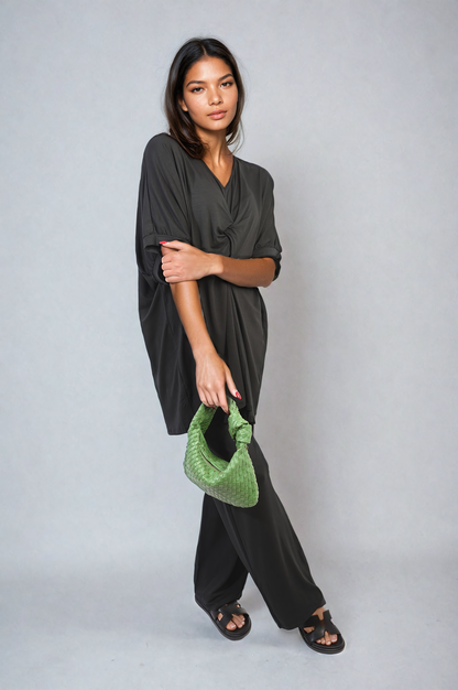 She Wears Glory™ Twist Front Plunge Neckline Top and Trouser Co-ord Set