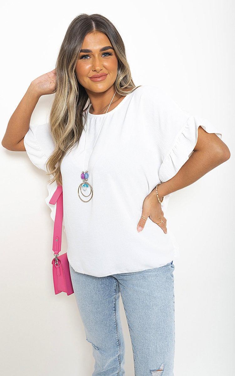She Wears Glory™ Frill Sleeve Top