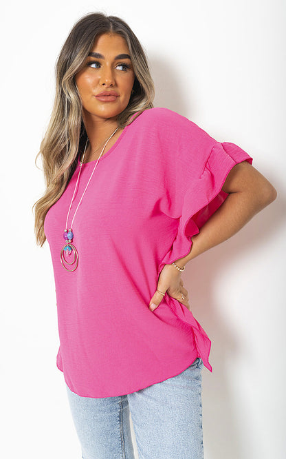 She Wears Glory™ Frill Sleeve Top