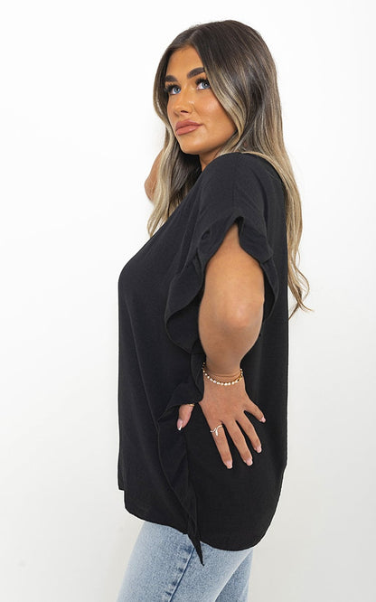 She Wears Glory™ Frill Sleeve Top