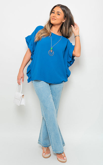 She Wears Glory™ Frill Sleeve Top