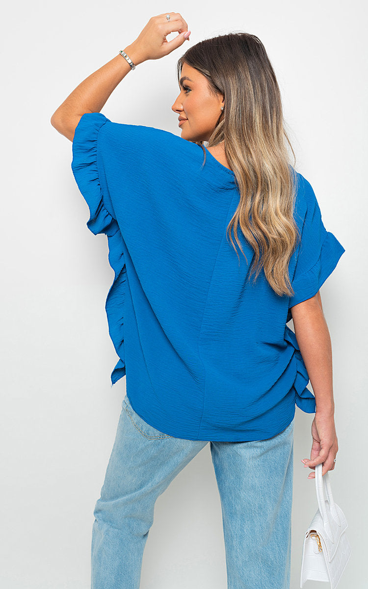 She Wears Glory™ Frill Sleeve Top