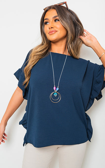 She Wears Glory™ Frill Sleeve Top