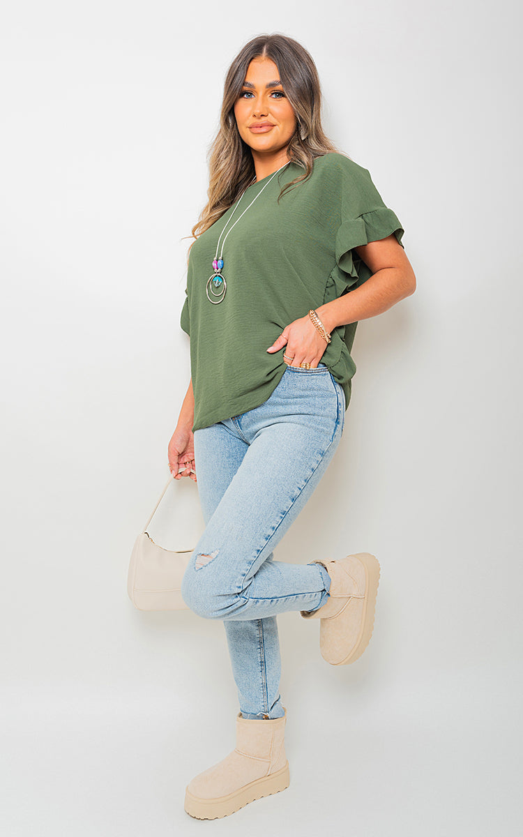 She Wears Glory™ Frill Sleeve Top