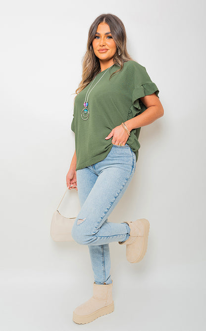 She Wears Glory™ Frill Sleeve Top