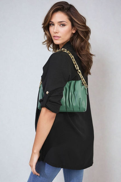 She Wears Glory™ Open Front Roll Up Sleeve Cardigan