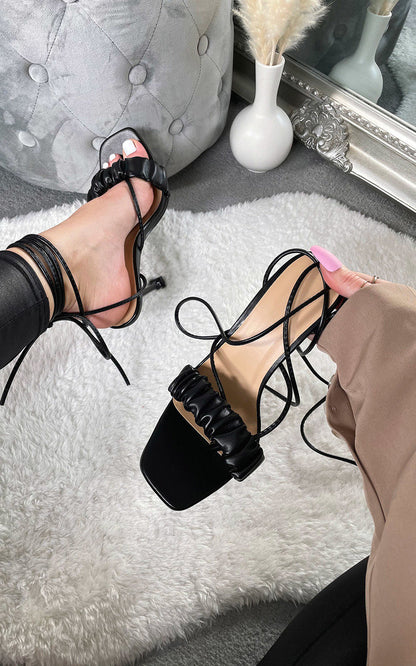 She Wears Glory™ Strappy Mule Heels