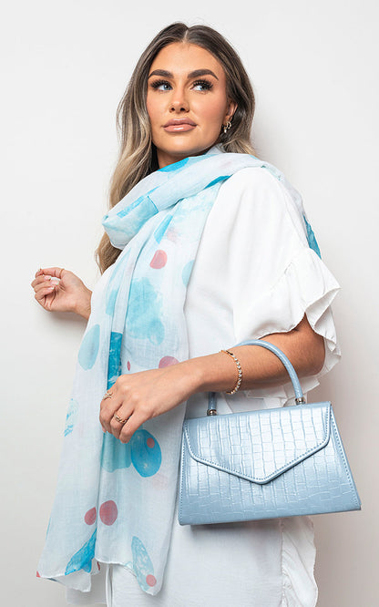 She Wears Glory™ Summer Wrap Scarf with Printed Large Polka Dots