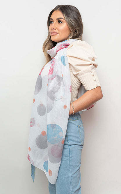 She Wears Glory™ Summer Wrap Scarf with Printed Large Polka Dots