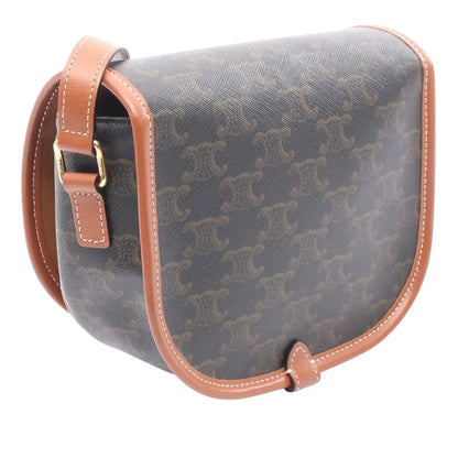 Celine Medium Triomphe Coated Canvas Folco Crossbody