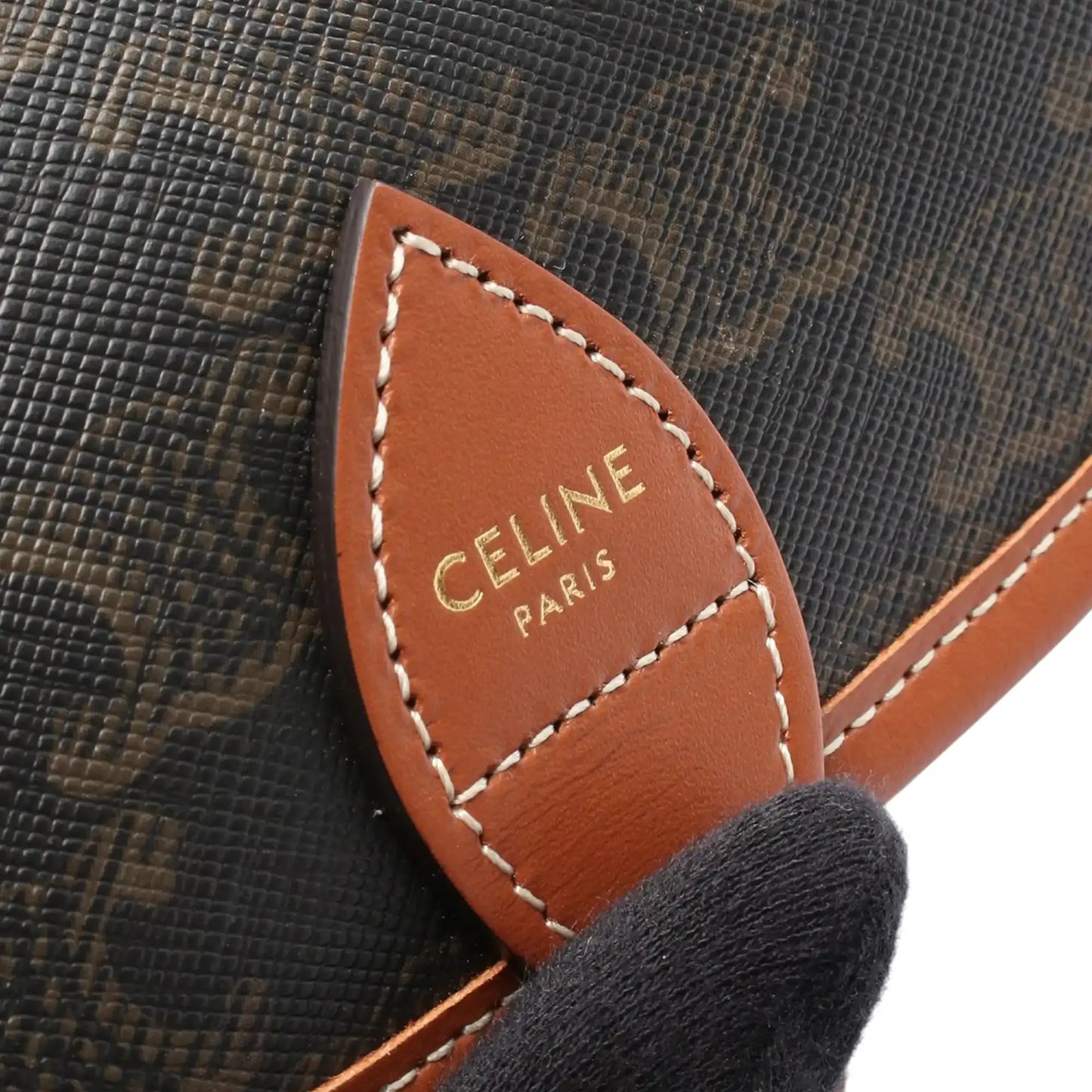 Celine Medium Triomphe Coated Canvas Folco Crossbody