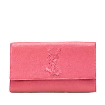 Saint Laurent Large Leather Belle de Jour Clutch