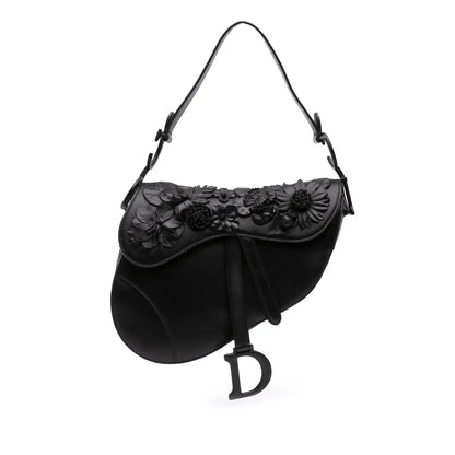 Dior Ultramatte Calfskin 3D Floral Saddle Bag
