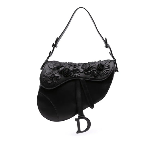 Dior Ultramatte Calfskin 3D Floral Saddle Bag