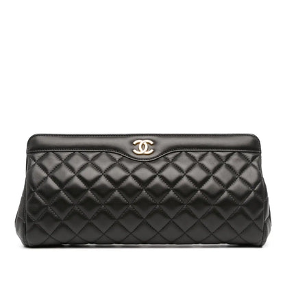 Chanel CC Quilted Lambskin Frame Clutch