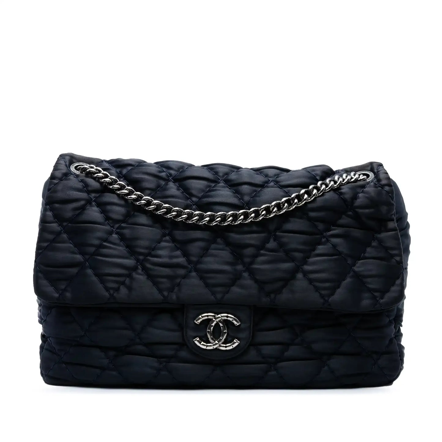 Chanel Extra Large CC Quilted Satin Single Flap