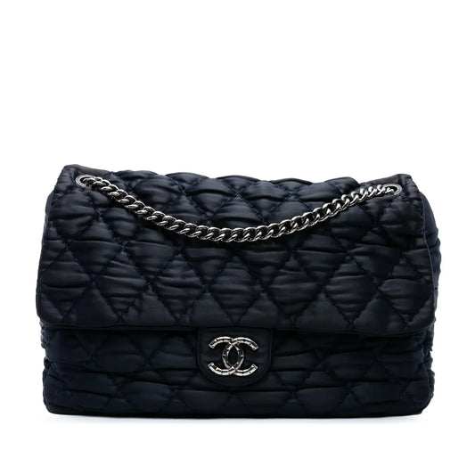 Chanel Extra Large CC Quilted Satin Single Flap