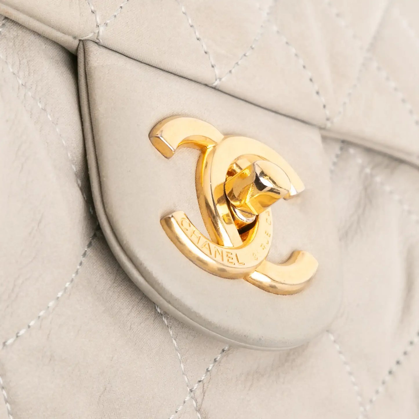 Chanel Large Quilted Iridescent Calfskin Coco Pleats Flap