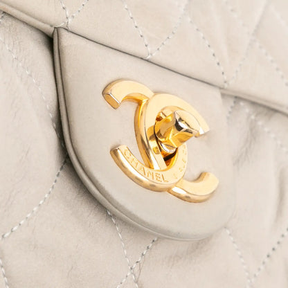 Chanel Large Quilted Iridescent Calfskin Coco Pleats Flap