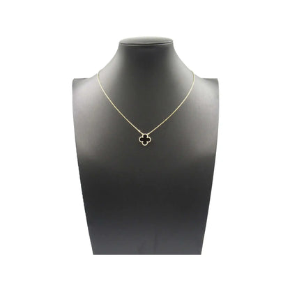 Van cleef and arpels 18K Yellow Gold and Onyx Vintage Alhambra Pendant Necklace