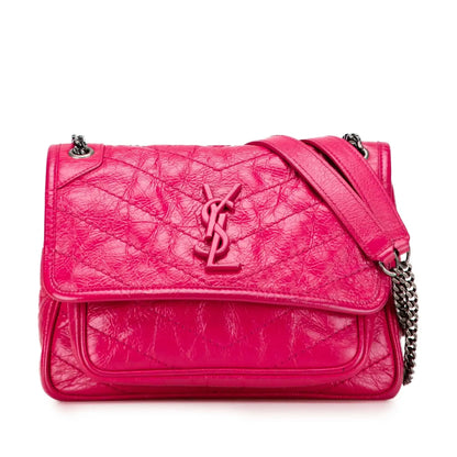 Saint Laurent Baby Crinkled Calfskin Monogram Niki Bag