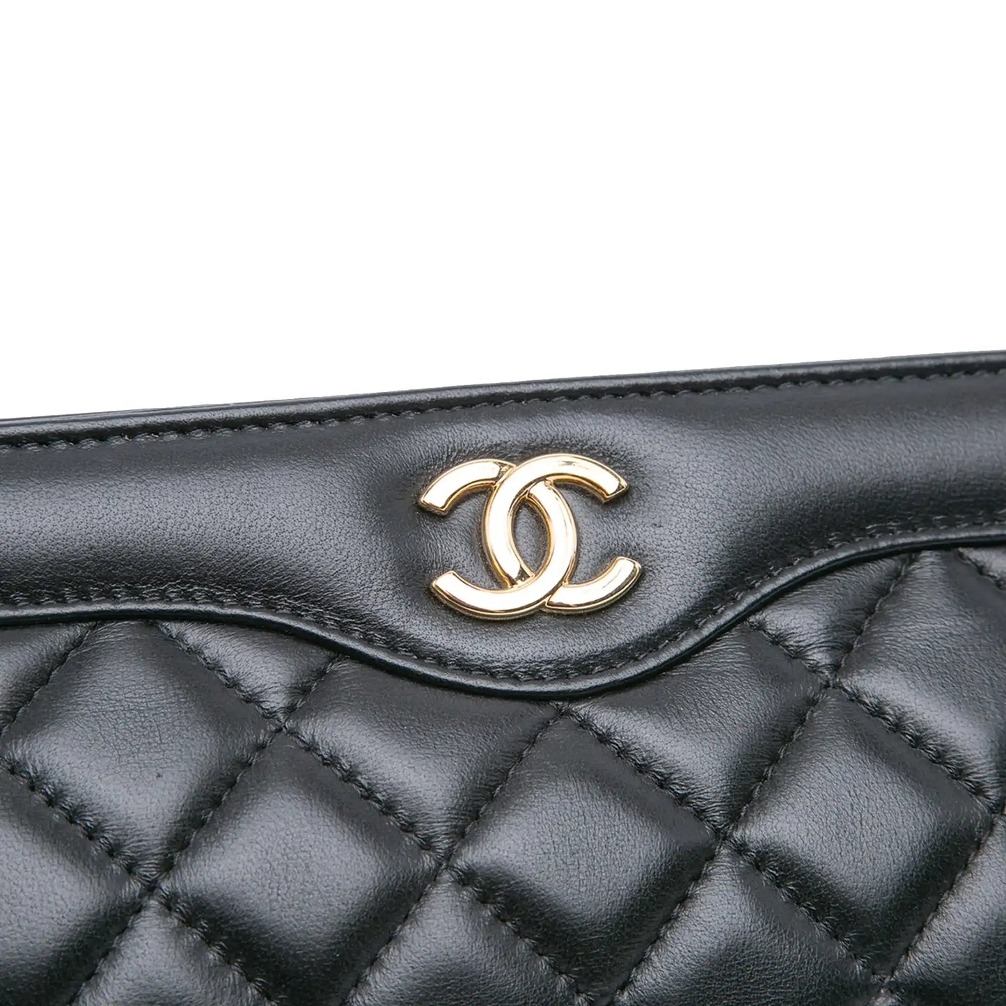 Chanel CC Quilted Lambskin Frame Clutch