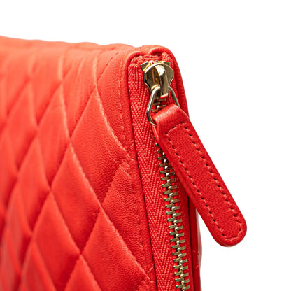 Chanel Large Quilted Lambskin O Case Clutch