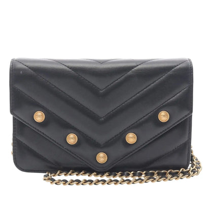 Chanel Chevron Lambskin Button Wallet On Chain