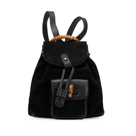 Gucci Suede Bamboo Backpack