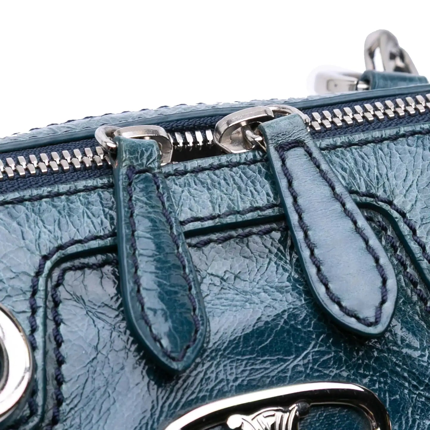 Celine Crinkled Patent Macadam Shoulder Bag