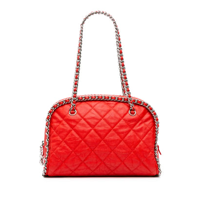 Chanel Quilted Washed Lambskin Chain Around Bowler