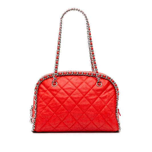 Chanel Quilted Washed Lambskin Chain Around Bowler