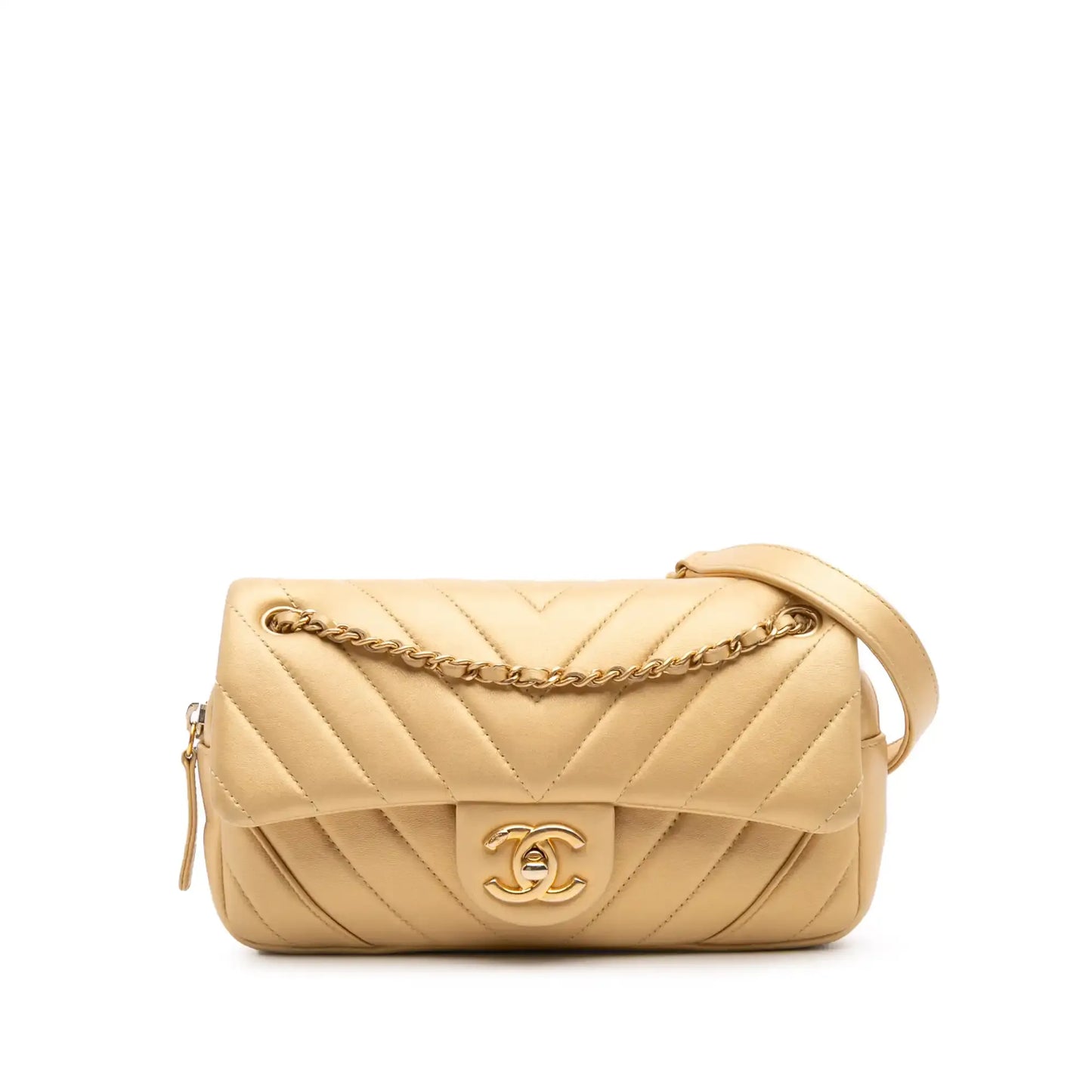 Chanel Mini Quilted Chevron Lambskin Camera Case Flap