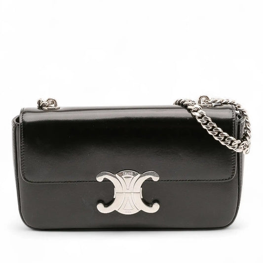 Celine Shiny Calfskin Claude Chain Shoulder Bag