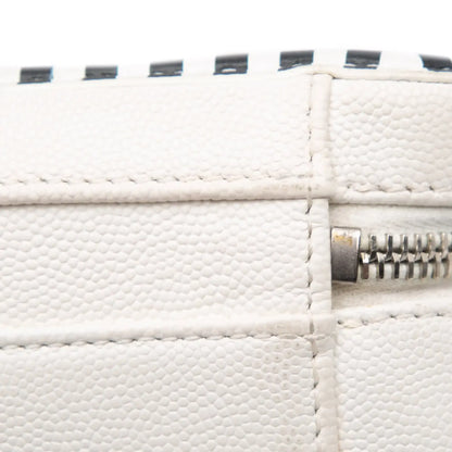 Chanel Small Caviar Striped CC Filigree Vanity Case