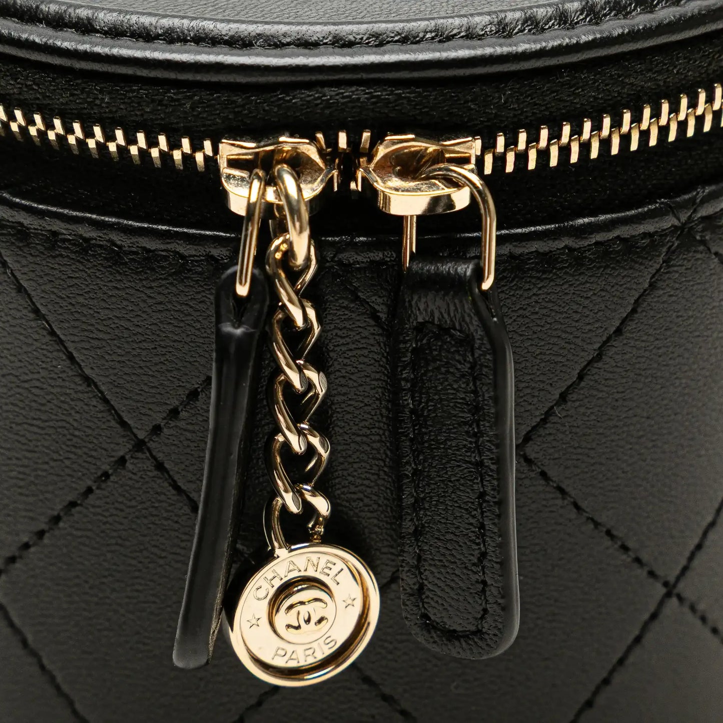 Chanel Quilted Lambskin Chain and Charm Vanity Case