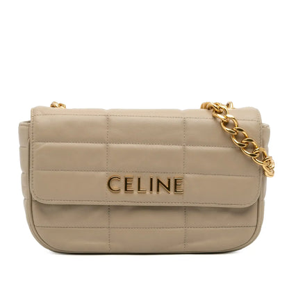 Celine Matelasse Goatskin Monochrome Chain Shoulder Bag