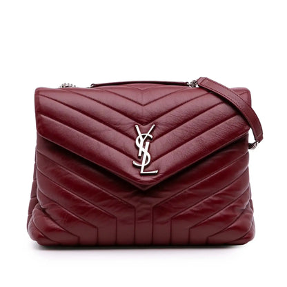 Saint Laurent Medium Matelasse Leather Monogram LouLou Chain Bag