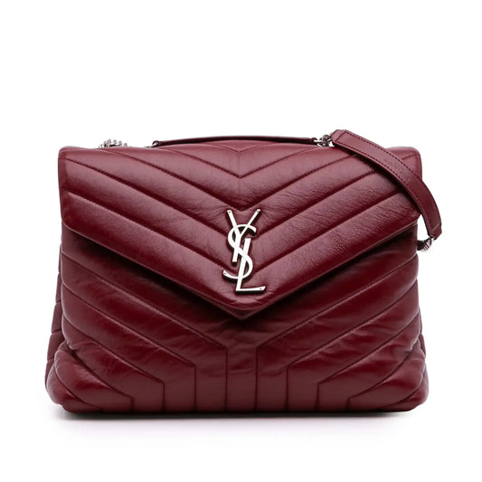 Saint Laurent Medium Matelasse Leather Monogram LouLou Chain Bag