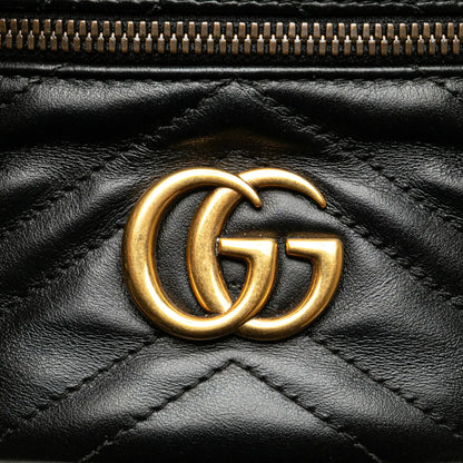 Gucci Mini GG Marmont Round Matelasse Leather Vanity Bag