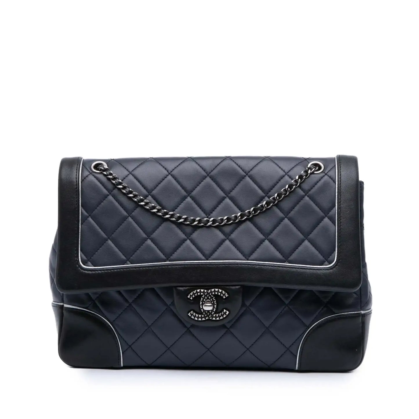 Chanel Paris-Salzburg Jumbo Bicolor Quilted Lambskin Tyrolean Flap