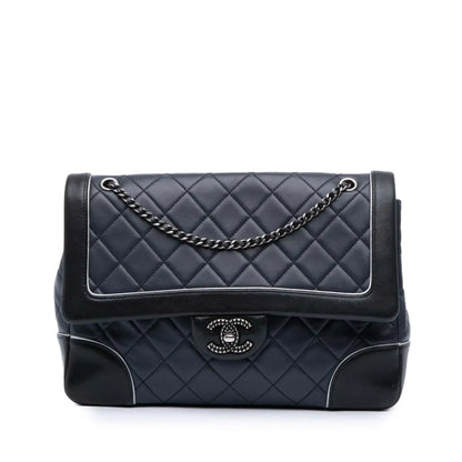 Chanel Paris-Salzburg Jumbo Bicolor Quilted Lambskin Tyrolean Flap