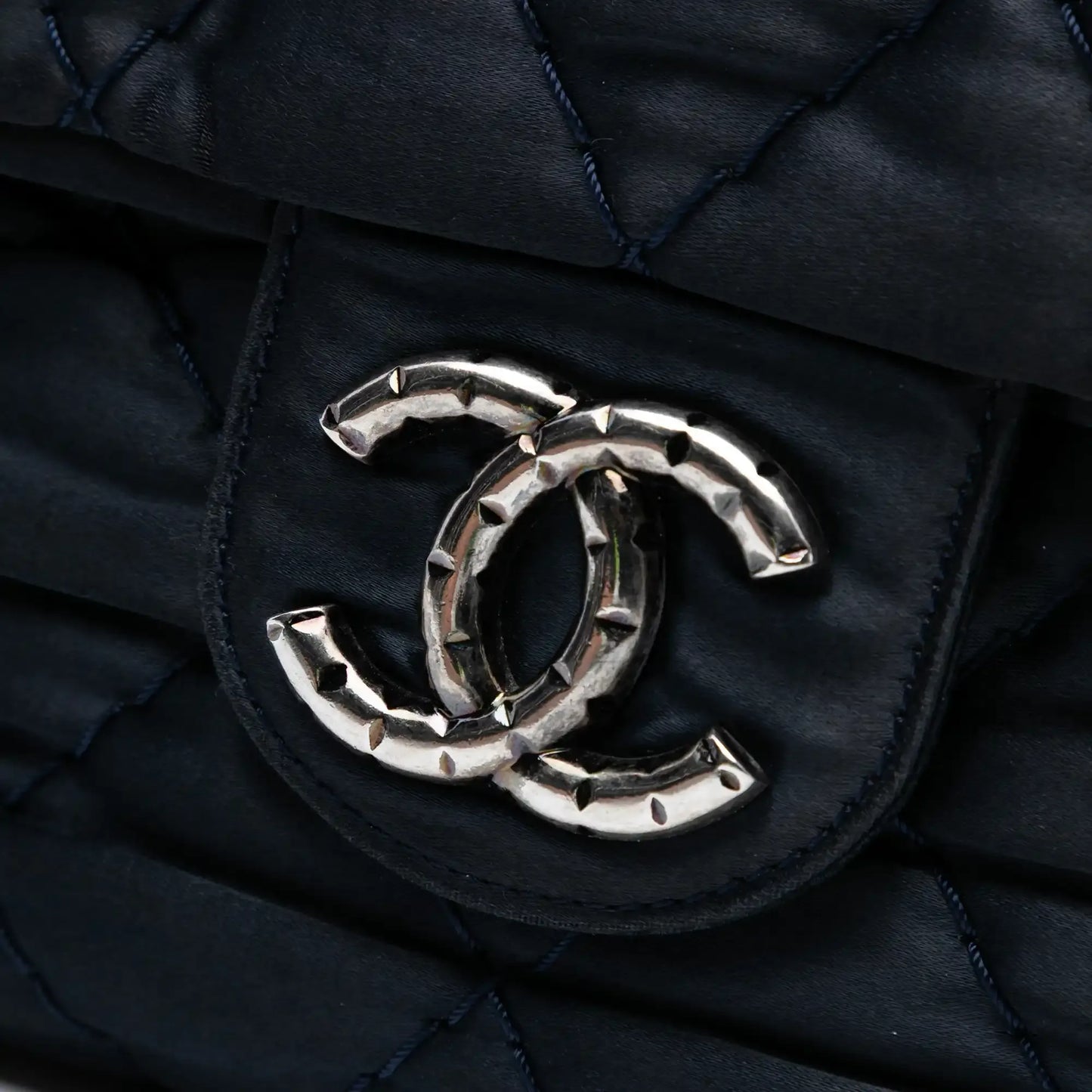 Chanel Extra Large CC Quilted Satin Single Flap