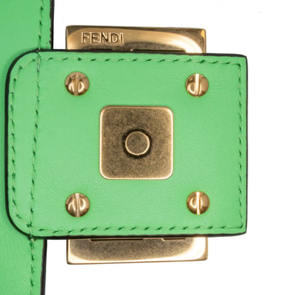 Fendi Zucca Embossed Leather Chain Midi Baguette