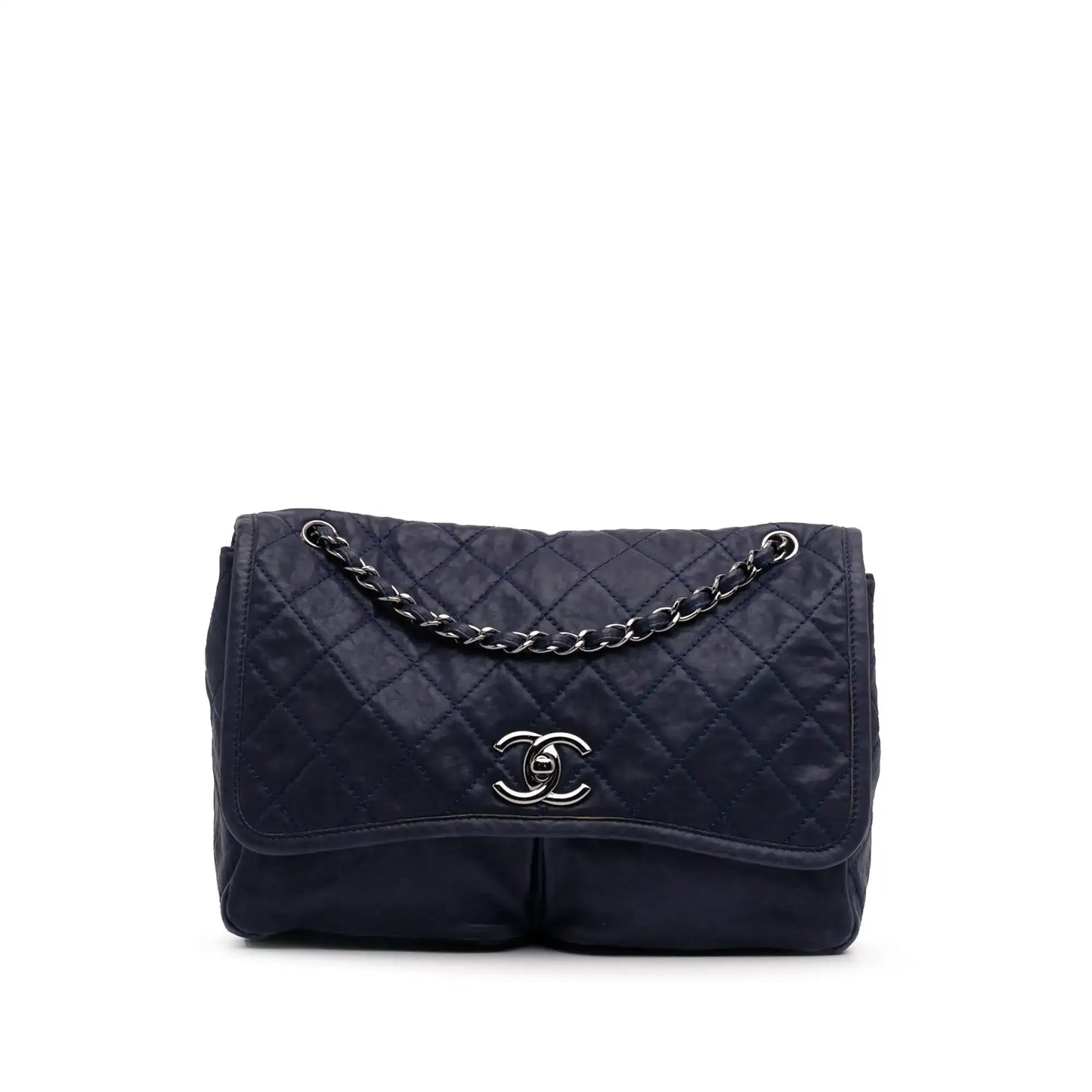 Chanel Large Quilted Calfskin Natural Beauty Split Pocket Flap